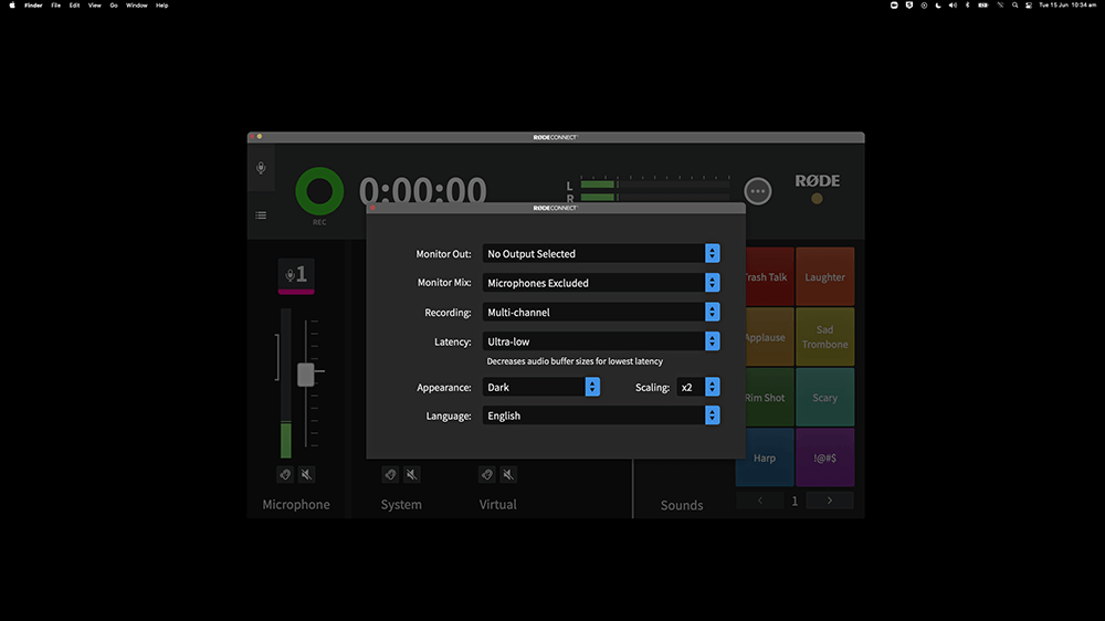 Screenshot of Preference settings